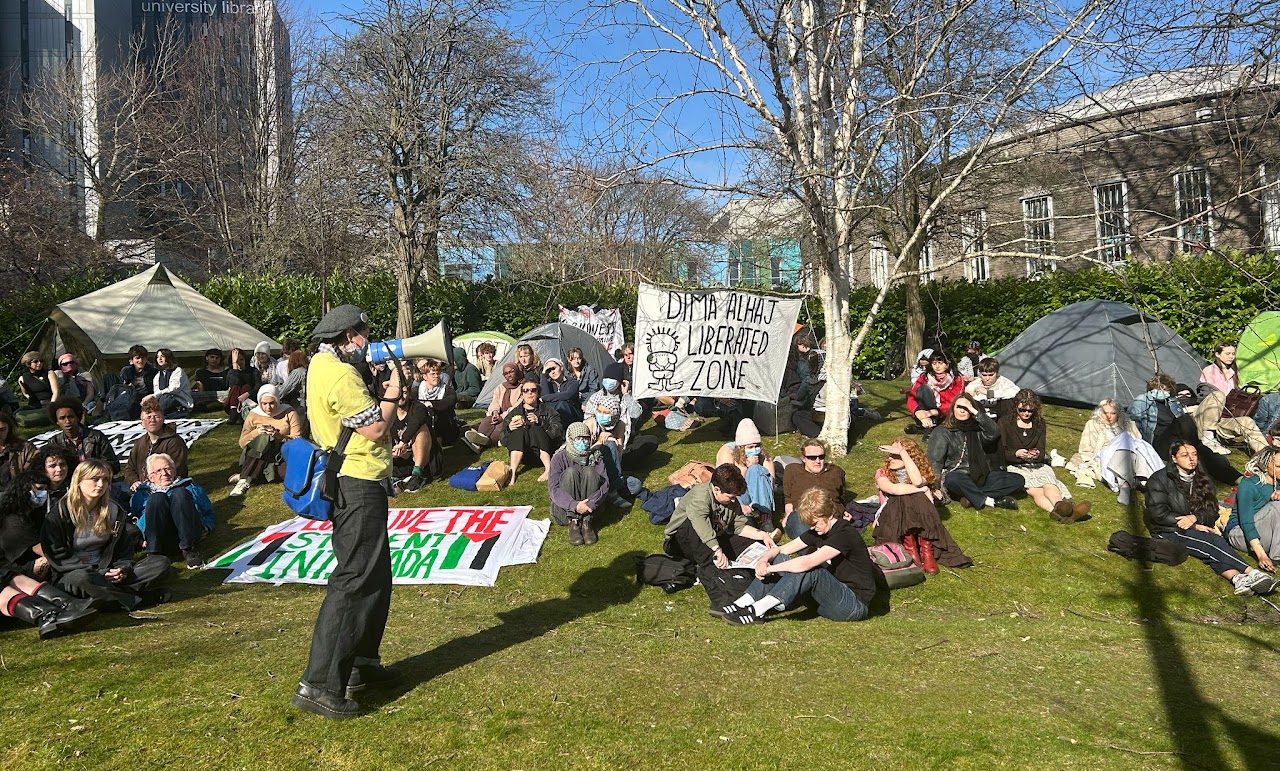 Palestine activists begin encampment on Library Hill