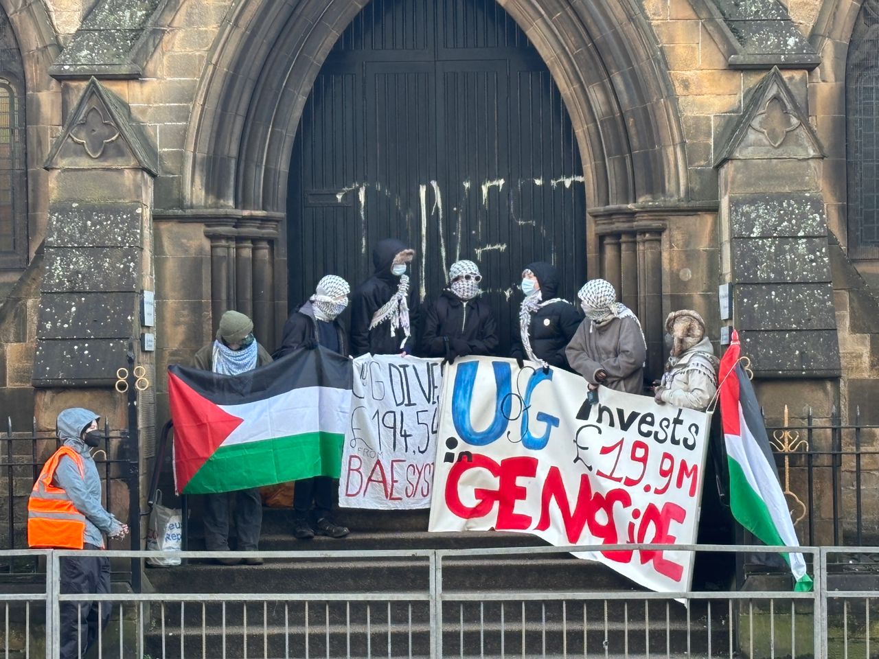 Breaking: GUJPS block Charles Wilson building in first protest of the year